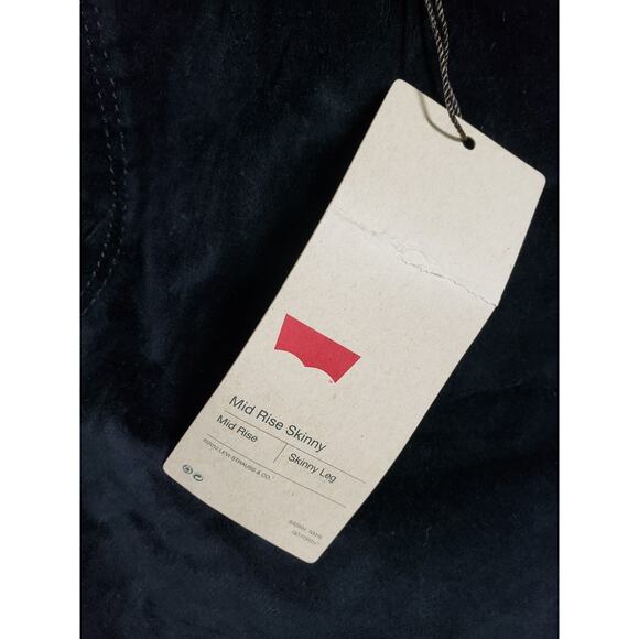 Levis Jeans Size 14 Womens Black Velvet Pants Stretch Mid Rise Skinny NWT - Picture 4 of 16